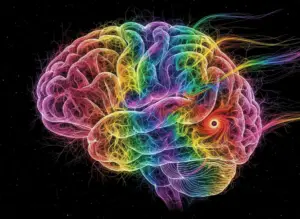 Abstract visualization of color coding in the visual cortex