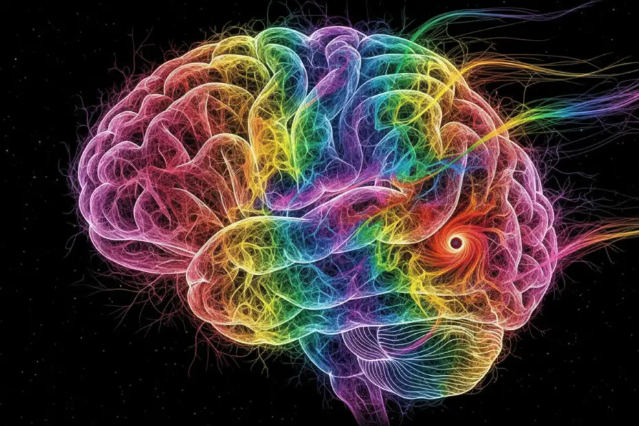 Abstract visualization of color coding in the visual cortex